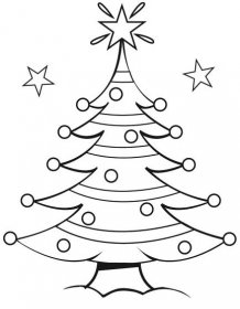 Vánoční stromek k vytisknutí a online omalovánky