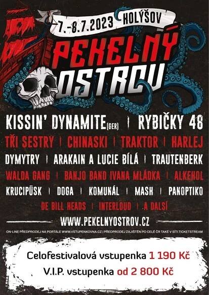 Pekelný ostrov 2023 se kvapem blíží! Gratulanty k jubilejnímu desátému ročníku budou Kissin´Dynamite, Arakain s Lucií Bílou, Harlej, Traktor  i Dymytry