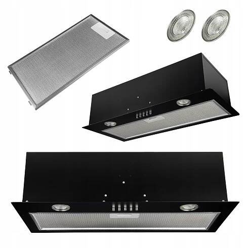 PODSKŘÍŇKOVÁ KUCHYŇSKÁ DIGESTOŘ 50 CM ČERNÁ LED SLIM2 MODERNÍ