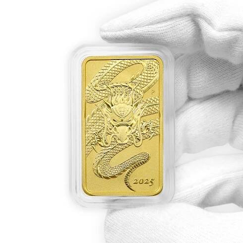 Zlatá investiční mince Rectangular Dragon 1 Oz 2025