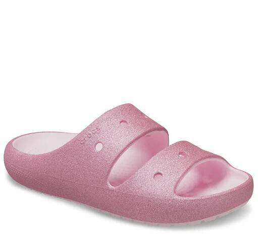 Nazouváky Crocs Classic Glitter Sandal v2 K 209705 Růžová
