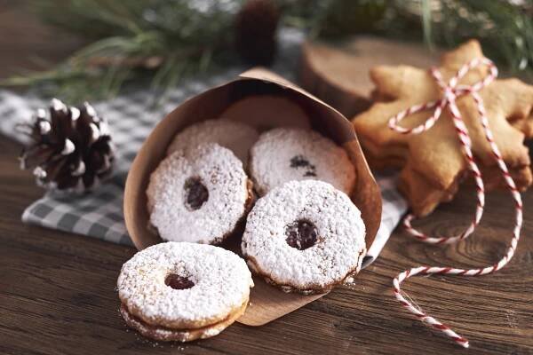 Tasty cookies with marmalade for Xmas