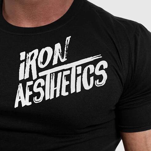 Pánské fitness tričko Iron Aesthetics Splash, černé
