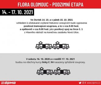 Podzimní Flora Olomouc - 14. - 17.10.2021 | Dopravní podnik města Olomouce, a.s.