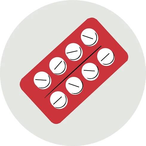 The Transplant Pharmacy - Gray Red pill blister with round tablets medicines vector 45679576 1