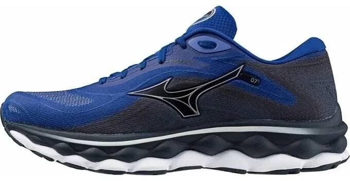 Mizuno Wave Sky 7 Surf the Web/Silver/Dress Blues 42 Silniční běžecká obuv - Muziker