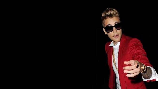 "Justin Bieber looking focused and ready to perform."