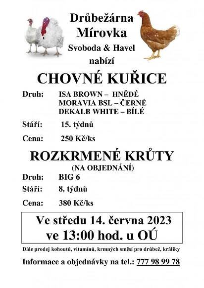 Prodej drůbeže