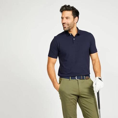 Pánska golfová polokošeľa MW500 tmavomodrá