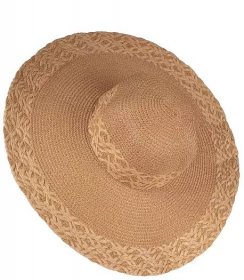 Módní velký pletený dámský klobouk se širokou krempou