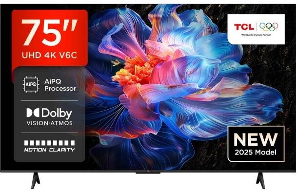TCL 55V6C 55palcový přímý LED TV, 4K HDR TV, Smart TV pomocí Google TV (Dolby Audio, Motion Clarity, kompatibilní s Google...