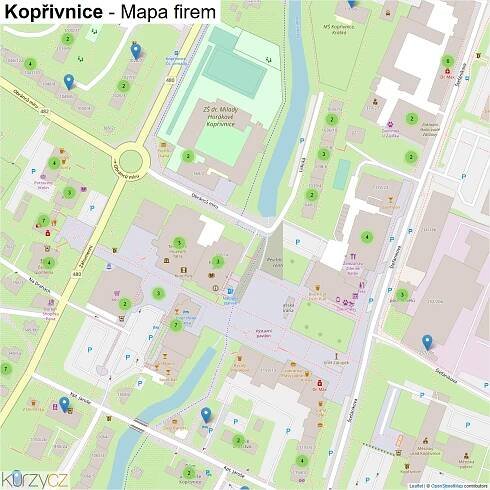 Kopřivnice - mapy | Kurzy.cz