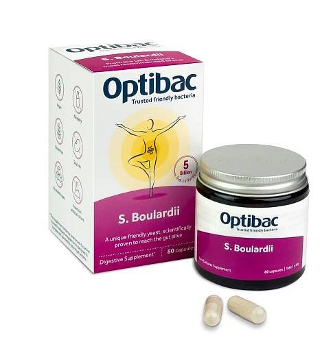 Optibac Saccharomyces Boulardii (Probiotika při průjmu) 40 kapslí