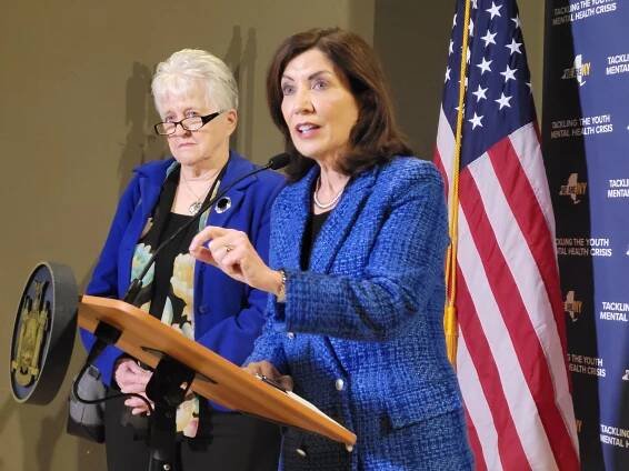 Gov. Kathy Hochul, joined by the state's Office of Mental Health Commissioner Ann Sullivan, announced 