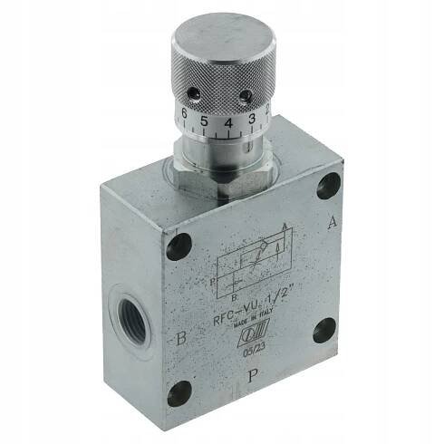 Hydraulický regulátor průtoku oleje RFC-VU 3/4"-1/2" ventil