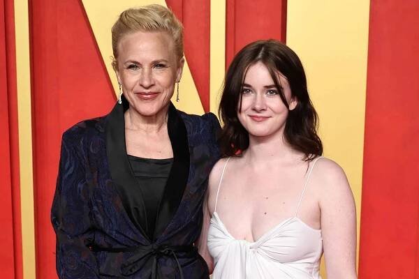 Patricia Arquette and Harlow Olivia Calliope Jane attend the 2024 Vanity Fair Oscar Party on March 10, 2024 in Beverly Hills, California. 