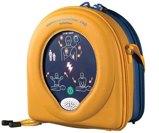 Defibrilátor Stryker AED defibrilátor HeartSine Samaritan PAD 360P - plně automatický, IP56, externí AED přístroj, baterie, brašna, 1ks elektrod pro dospělé