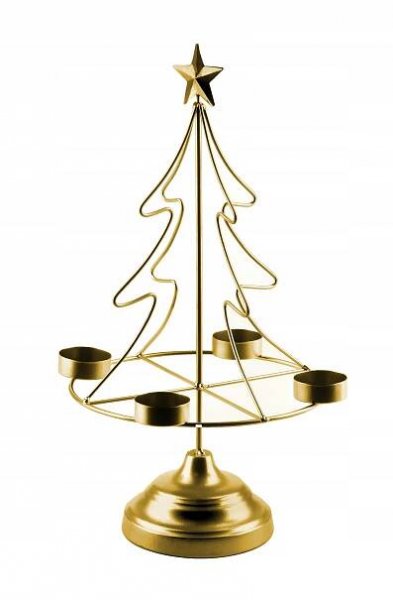 Vánoční svícen SANTA LILA 23,5x11xh38 cm zlatý