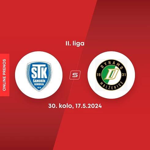 ONLINE: FC ŠTK 1914 Šamorín - OFK Malženice dnes, II. liga (30. kolo, LIVE)