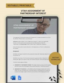 Utah Assignment Of Partnership Interest Template