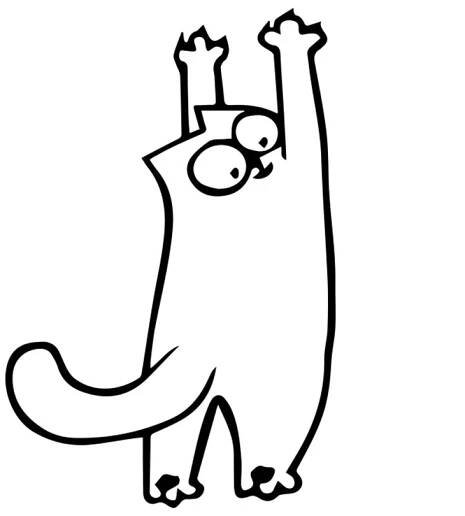 Samolepka na zeď-vypínač Simon ́s cat (škrábající)