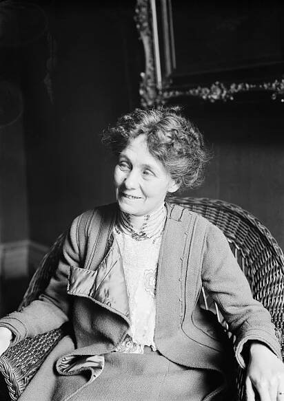 Emmeline Pankhurst Seated & Smiling