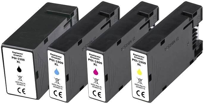 Renkforce Ink náhradní Canon PGI-1500BK XL, PGI-1500C XL, PGI-1500M XL, PGI-1500Y XL kompatibilní kombinované balení černá, azurová, purppurová, žlutá