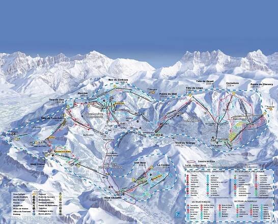 Mapa sjezdovek Châtel