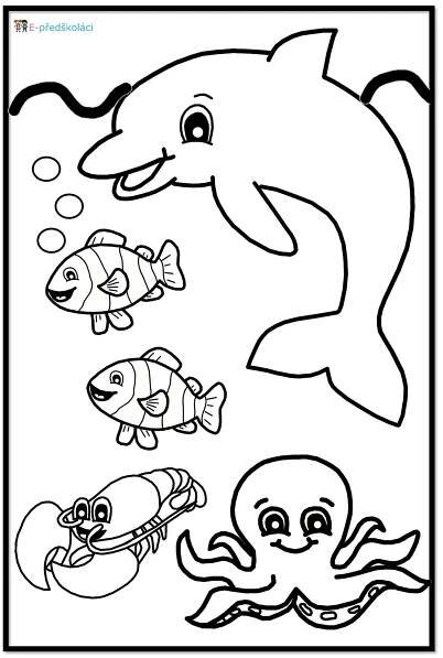 Ocean Animal Coloring Page for Kids