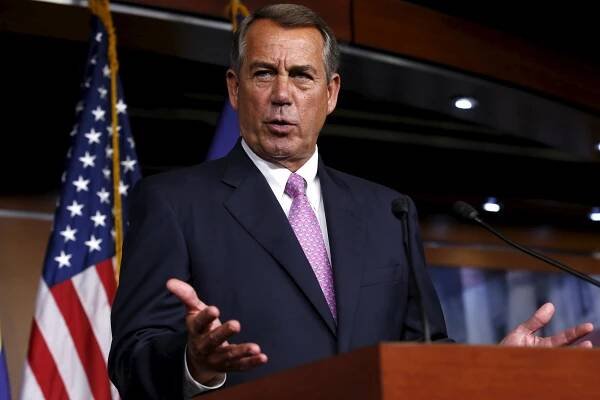 John Boehner gives his weekly press conference on July 29.