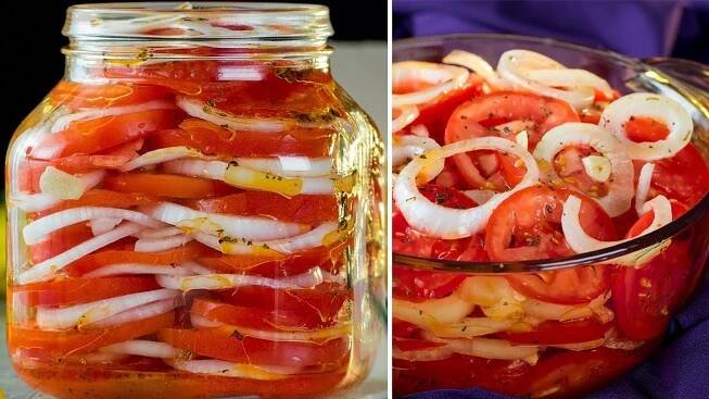 Rajčatový salát - můžete ho jíst klidně každý druhý den - lahodná a velmi aromatická pochoutka!