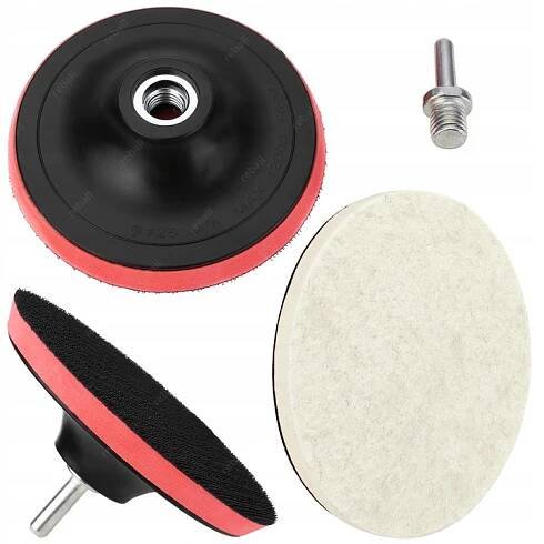 KOTOUČ SE SUCHÝM ZIPEM DISK NA SUCHÝ ZIP TALÍŘ PRO VRTAČKU + PLST LEŠTÍCÍ 125 mm
