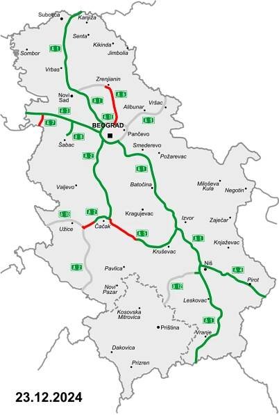 Liste der Autobahnen in Serbien