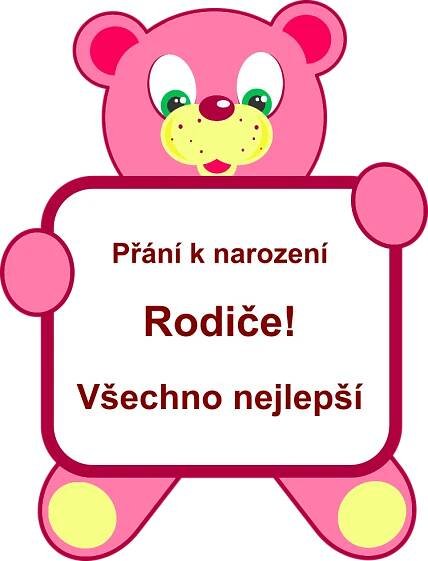 Přání Šťastným rodičům k narození miminka, gratulace, přáníčko ke stažení
