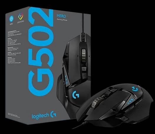 Logitech G502 HERO Wired Gaming Maus mit einstellbaren Gewichten 25K HERO Sensor 25600DPI RGB 11 programmierbare Tasten