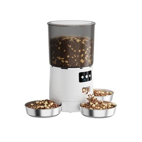 automatic cat feeder 2 4g wifi automatic cats feeder with freshness preservation 5l timed cat feeder with low food sensor pet feeder for cats without battery