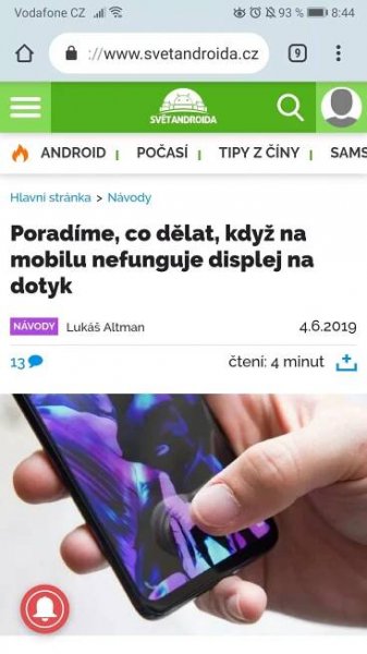 chrome ovladaci lista nahore zmena
