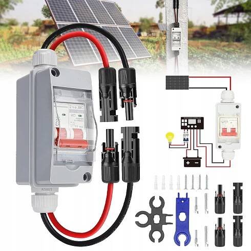 PŘEPÍNAČ SOLÁRNÍHO PANELU 500V 32A ODPOJOVAČ PV DC PROPOJOVACÍ BOX