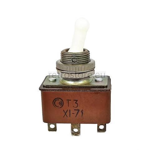 Dvojpólový páčkový spínač T3 ON/ON - 3A/220V (5A/127V) - RETROSTORE.EU