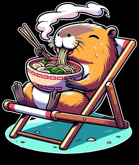 Obrázek produktu Pánské tričko Kapybara Ramen na lehátku