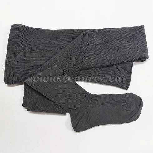 Bambusové žebrované punčocháče - tmavošedá