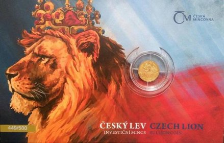 Český lev 2021 zlatá 1/25oz číslovaná