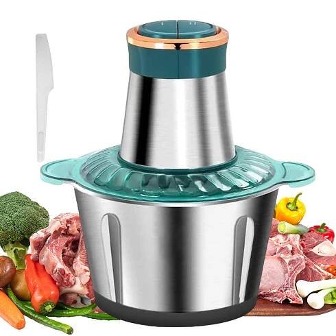 SEKÁČEK POTRAVIN MIXÉR SEKÁČEK NA OVOCE Z ZELENINY LEDU KUCHYŇSKÝ ROBOT DRTÍ LED OCEL