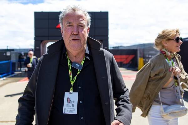 Jeremy Clarkson at a racetrack.