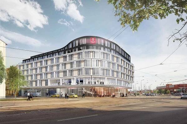 Podoba nového hotelu Clarion v ulici Dornych v centru Brna.
