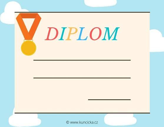 Diplomy ke stažení pro malého vítěze 2