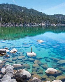 Lake Tahoe crystal clear beach on Lake Tahoe's East Shore