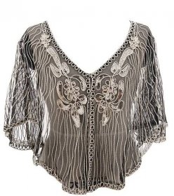 1920s Embroidery Floral Sequined Cape – vintage1950s in 2020 | Sequined ...
