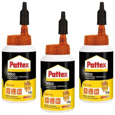 SADA 3x LEPIDLO SUPER SILNÉ NA DŘEVO PATTEX EXPRESS 250g RYCHLOUPÍNACÍ