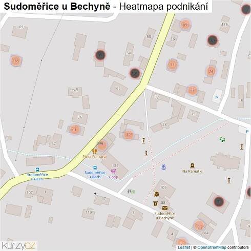 Mapa Sudoměřice u Bechyně - Firmy v obci.
